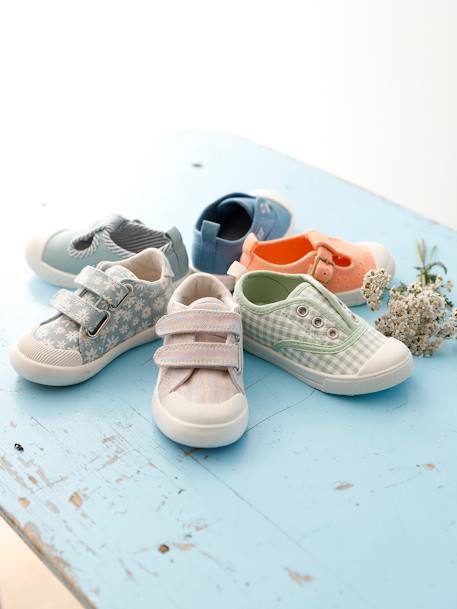 Zapatillas deportivas de lona con tiras autoadherentes bebé niña multicolor  - Vertbaudet