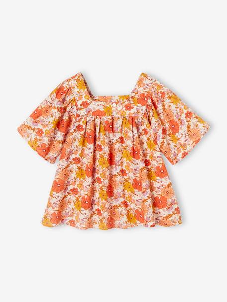 Blusa de manga «mariposa» con estampado de flores para niña nude 