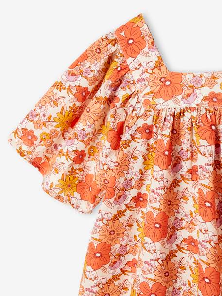 Blusa de manga «mariposa» con estampado de flores para niña nude 