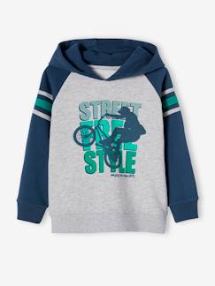 Niño-Jerséis, chaquetas de punto, sudaderas-Sudaderas-Sudadera con capucha y motivo gráfico con mangas raglán, para niño