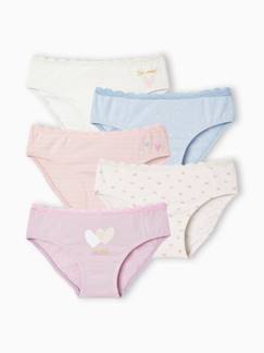 Niña-Ropa interior-Pack de 5 braguitas para niña «Corazones»