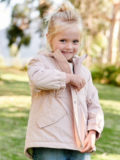 Parka de entretiempo 3 en 1 para niña rosa maquillaje+verde agua 