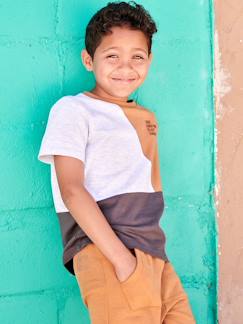 Niño-Camiseta colorblock de manga corta para niño