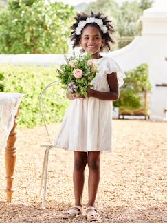 Niña-Vestidos-Vestido de fiesta a rayas con hilo brillante para niña