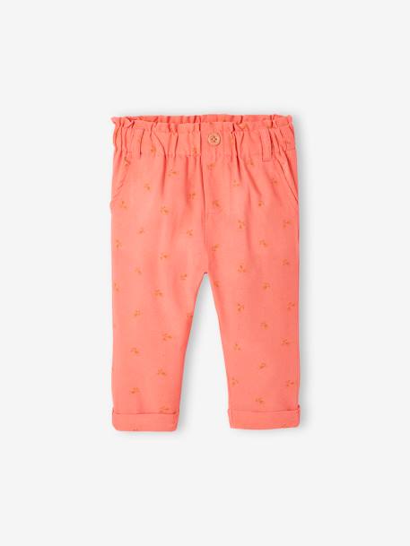 Pantalón fluido para bebé caramelo+coral 