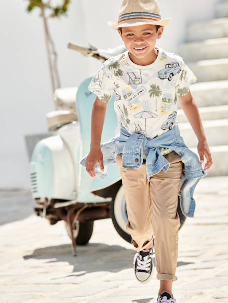 Camiseta para niño «Juan-les-pins» blanco estampado 