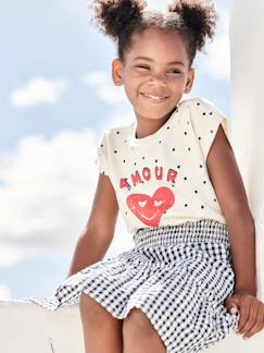 Niña-Camiseta "amour" con lunares para niña