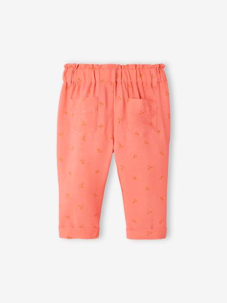 Pantalón fluido para bebé caramelo+coral 