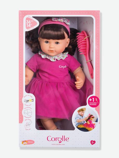 Gran muñeca Alice + cepillo COROLLE rosa chicle 