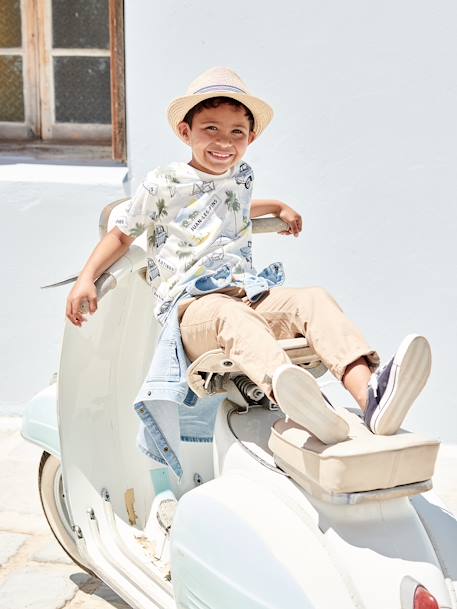 Camiseta para niño «Juan-les-pins» blanco estampado 