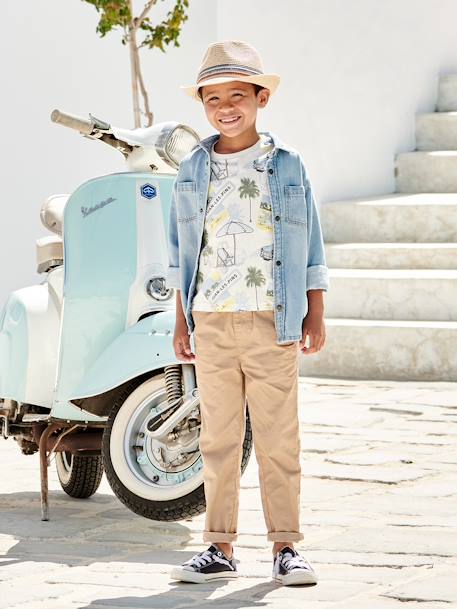 Camiseta para niño «Juan-les-pins» blanco estampado 