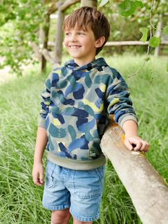 -Sudadera con efecto camuflaje y capucha para niño