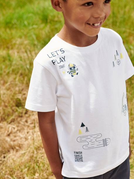 Divertida camiseta interactiva «geocaching» para niño blanco 