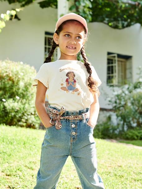 Camiseta con motivo 'à bicyclette' para niña BLANCO MEDIO LISO CON MOTIVOS+crudo+rosa maquillaje+rosa rosa pálido+verde agua 