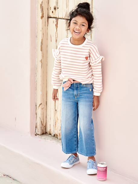 Pantalón denim culotte niña