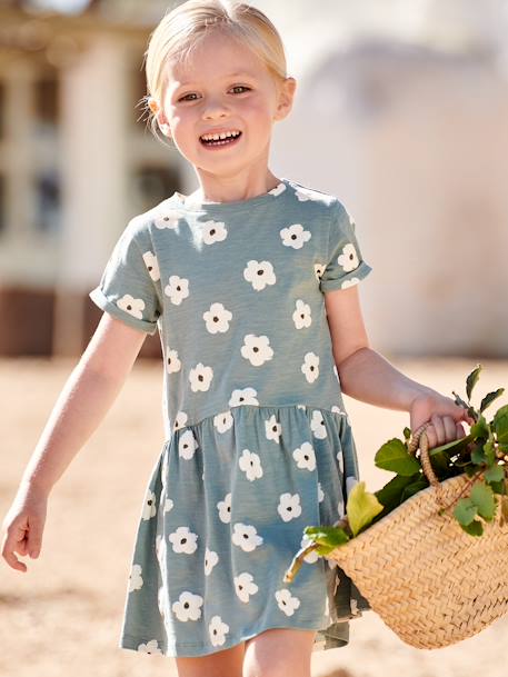 Vestido estampado para niña blanco estampado+crudo+rayas azul+rosa+rosa maquillaje+rosa rosa pálido+verde esmeralda+VERDE OSCURO ESTAMPADO 