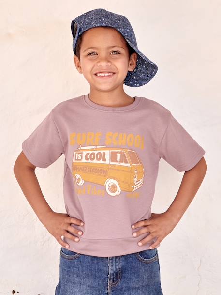 Camiseta con motivo de furgoneta para niño lavanda 