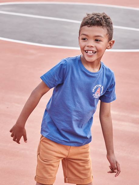 Camiseta deportiva con motivos, para niño azul eléctrico 