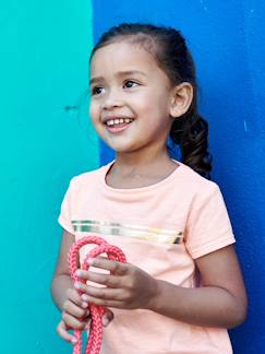 Niña-Camiseta deportiva a rayas irisadas, para niña