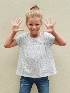 Niña-Camiseta estilo blusa con flores, para niña