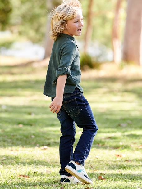 Vaqueros rectos MorphologiK 'waterless' para niño, con ancho de caderas DELGADO AZUL OSCURO LAVADO+AZUL OSCURO LISO 