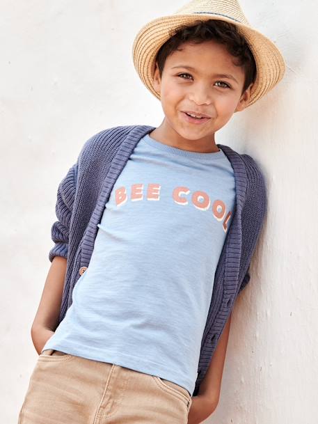 Camiseta para niño con mensaje 'Bee cool' azul claro 