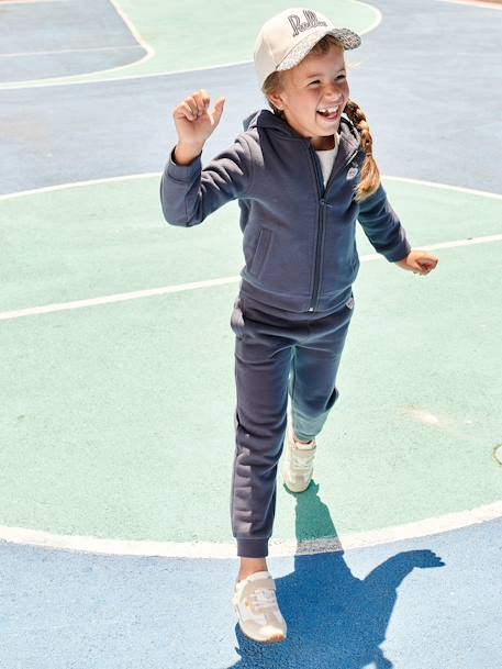 Pantalón jogging de felpa, para niña AZUL MEDIO LISO CON MOTIVOS+GRIS CLARO JASPEADO+ROSA CLARO LISO CON MOTIVOS 