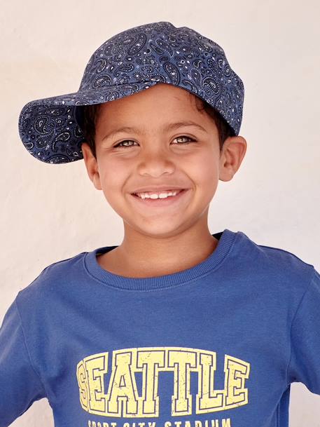 Gorra estampado estilo bandana para niño azul marino 