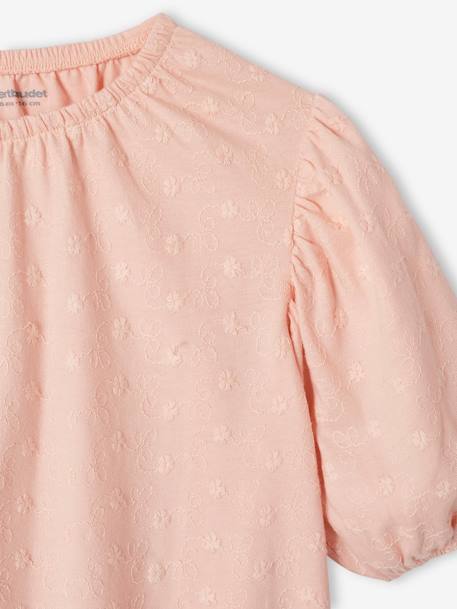 Blusa de punto calado para niña rosa rosa pálido 