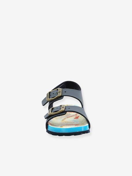 Sandalias de piel infantiles KICKERS® Sunyva azul marino+cobre irisado 