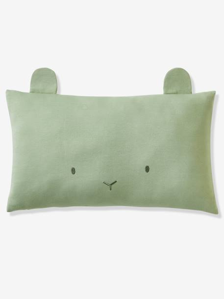 Almohada larga de terciopelo verde claro liso - Vertbaudet