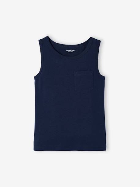 Pack de 2 camisetas de tirantes con la temática de palmeras para niño lote blanco 