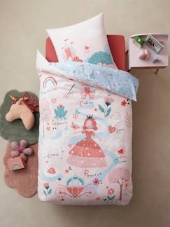 -Conjunto infantil: funda nórdica + funda de almohada ABC PRINCESA