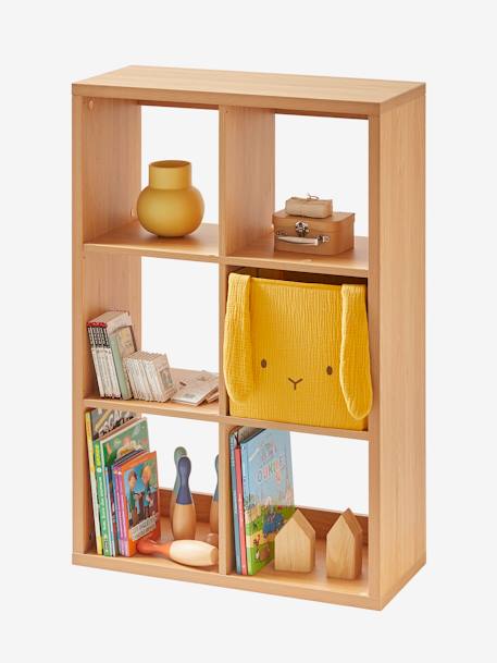 Mueble de organización con 6 casilleros marrón 