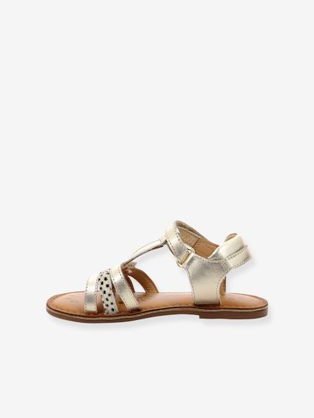 Sandalias de piel Diamanto Diva KICKERS® BLANCO CLARO LISO+dorado 