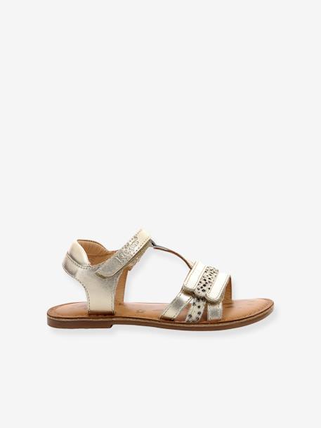 Sandalias de piel Diamanto Diva KICKERS® BLANCO CLARO LISO+dorado 