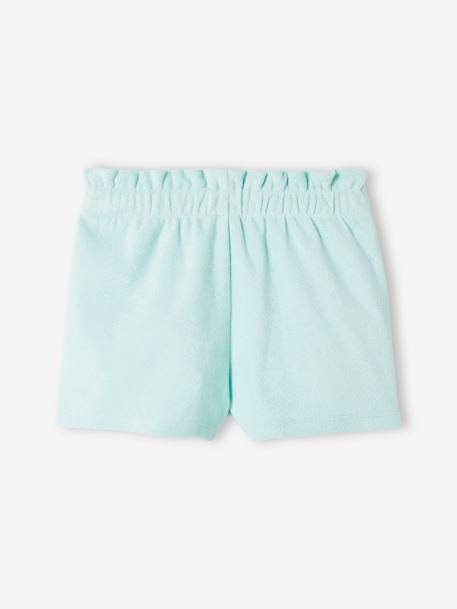 Short de felpa rizada para niña azul pálido 