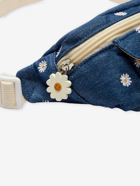 Riñonera de denim con bordado para niña azul jeans - Vertbaudet