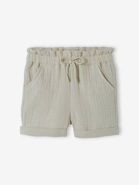 Short con cintura elástica de gasa de algodón, para bebé