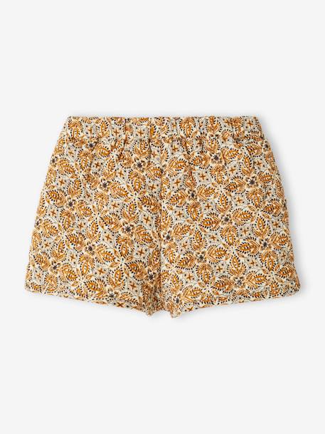 Short estilo kilt con estampado para niña crudo 