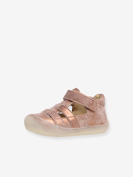 Sandalias semiabiertas para bebé NATURINO® Bede «Primeros pasos» dorado+rosa 