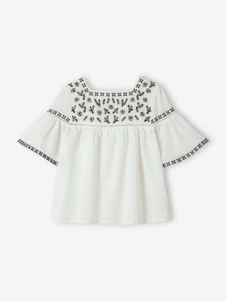 Blusa con bordado para niña crudo 