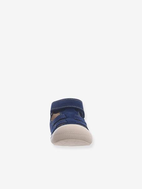 Sandalias semiabiertas para bebé NATURINO® Bede «Primeros pasos» azul claro+ocre+pardo 