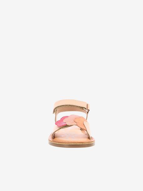 Sandalias de piel infantiles KICKERS® Dyastar dorado+rosa 