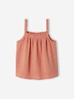 -Blusa de tirantes de gasa de algodón, para niña