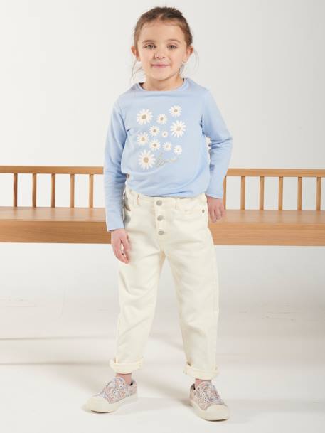 Pantalón «Mom fit» de MorphologiK Estrecho para niña crudo+melocotón+rosa maquillaje+tinta+verde pino 