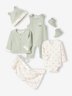 Kit para recién nacido con 6 prendas personalizables + bolsa de tela - malva