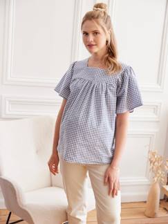 -Blusa de embarazo a cuadros vichy