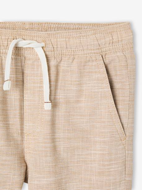 Pantalón remangable como pantalón pesquero de tejido ligero, para niño AZUL CLARO LISO CON MOTIVOS+beige jaspeado 