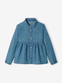 Niña-Blusa personalizable para niña de denim ligero